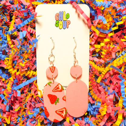 Small Strawberry Slab Earrings