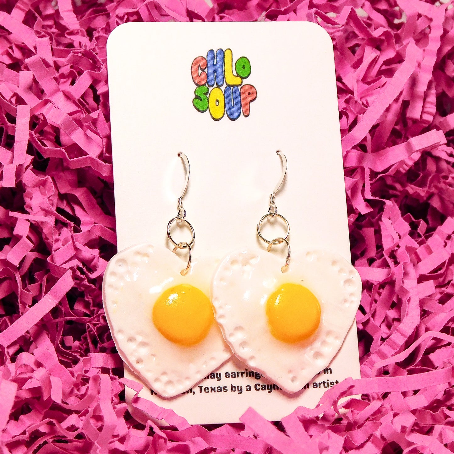 Heart-Shaped Fried Egg Earrings
