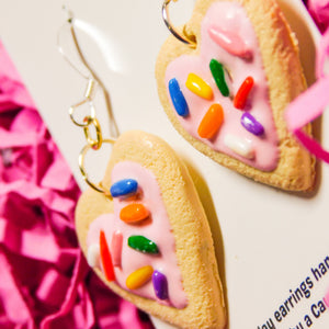 Heart Shaped Frosted Sugar Cookie Earrings