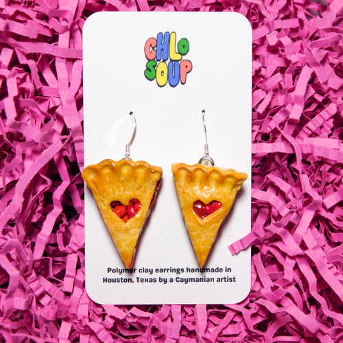 Heart Cutout Cherry Pie Earrings