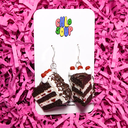 Black Forest Cake Slice Earrings