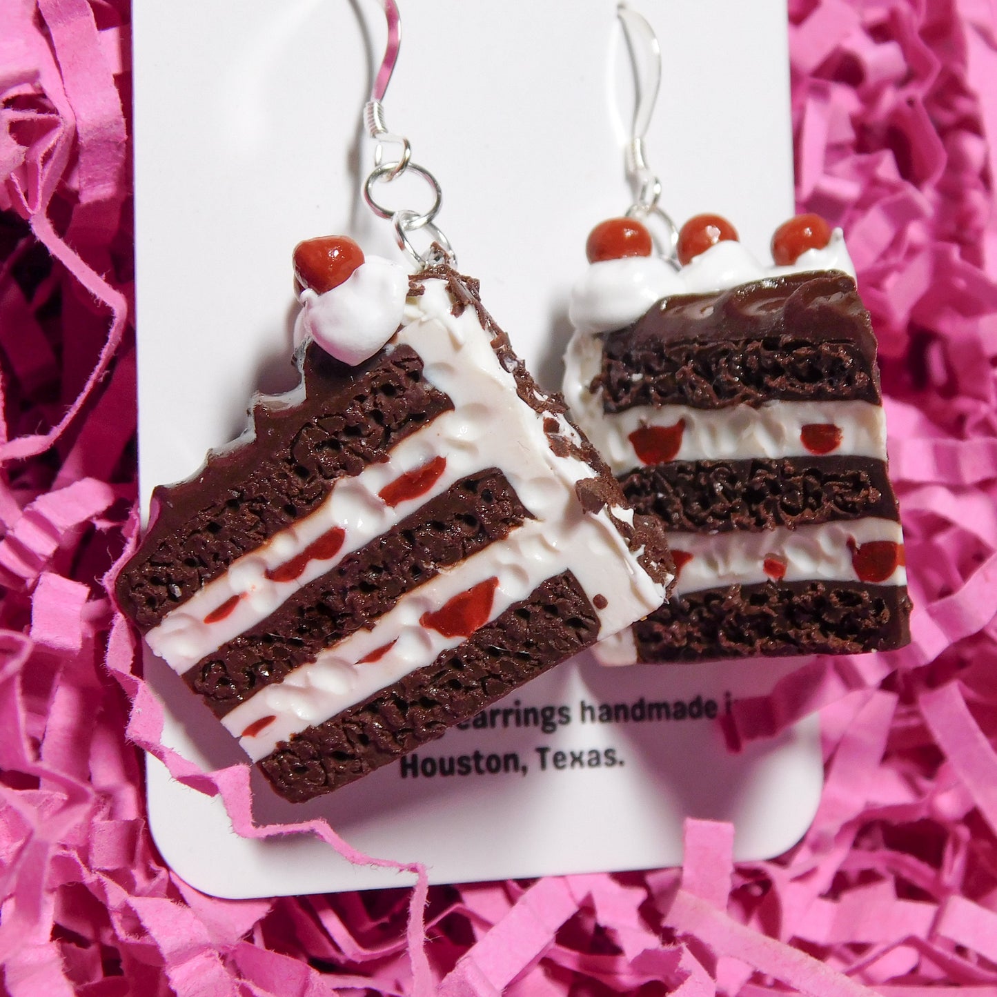 Black Forest Cake Slice Earrings