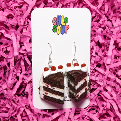 Black Forest Cake Slice Earrings