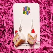 Load image into Gallery viewer, Mini Strawberry Tallcake Slice Earrings