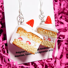 Load image into Gallery viewer, Mini Strawberry Tallcake Slice Earrings