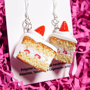 Mini Strawberry Tallcake Slice Earrings