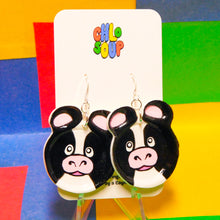 Load image into Gallery viewer, Cow Zoo Pal Inspired Earrings