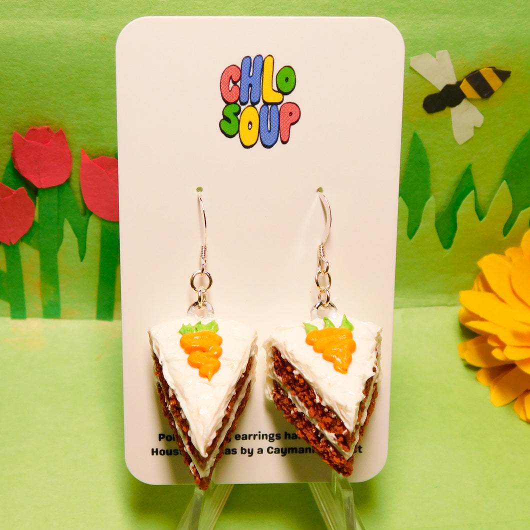 Carrot Cake Slice Earrings