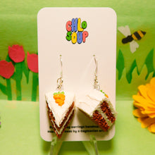 Load image into Gallery viewer, Carrot Cake Slice Earrings