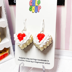 Heart-Shaped Strawberry Cheesecake Earrings