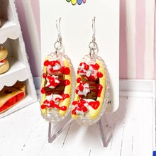 Load image into Gallery viewer, Strawberry Syrup Banana Split Earrings