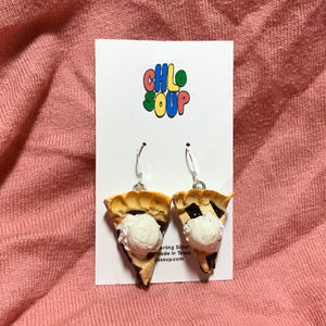 Blueberry Pie with Ice Cream Earrings