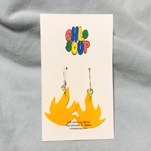 Tiny Translucent Flame Earrings