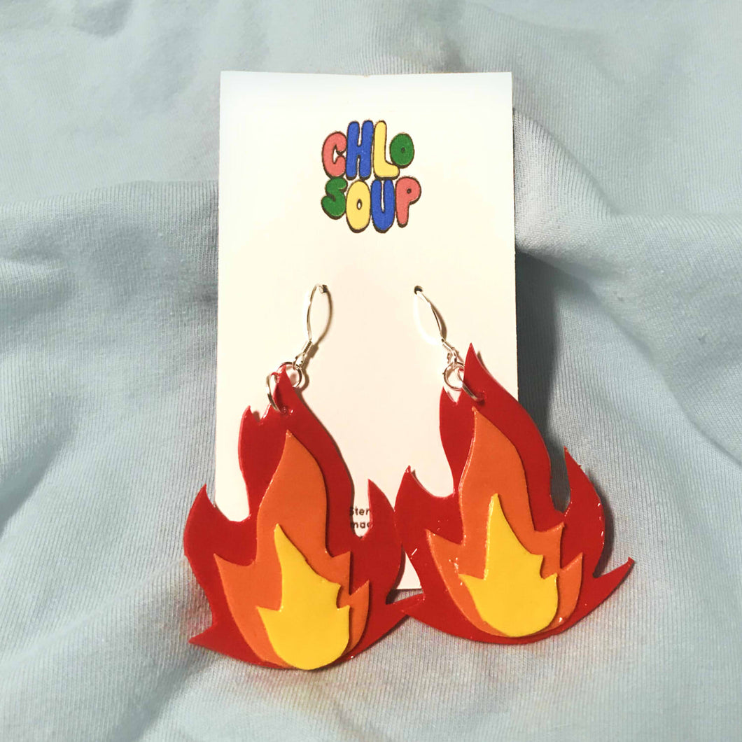Layered Flame Earrings