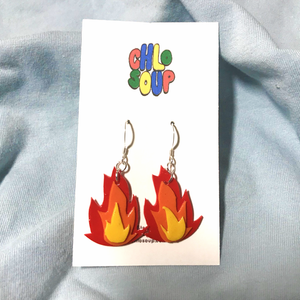 Layered Flame Earrings