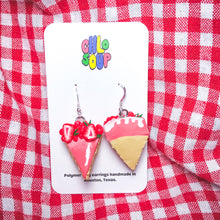 Load image into Gallery viewer, Strawberry Drip Cake Slice Earrings