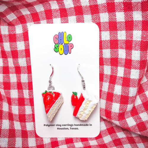 Strawberry Jam Cake Slice Earrings