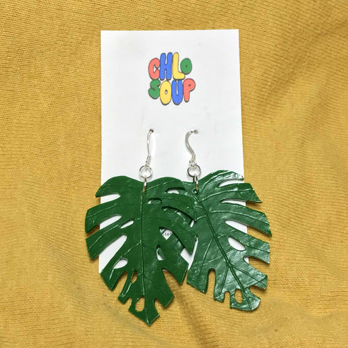 Monstera Leaf Earrings