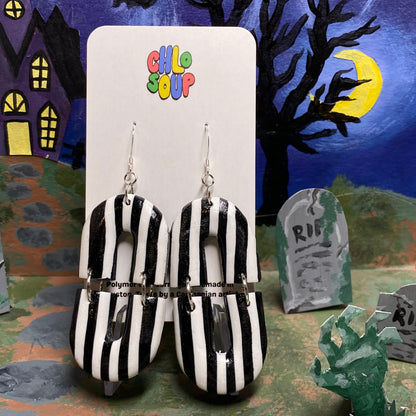 Black and White Stripe Earrings