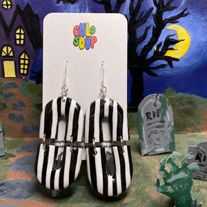 Black and White Stripe Earrings