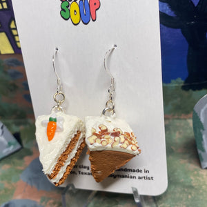 Carrot Cake Slice Earrings